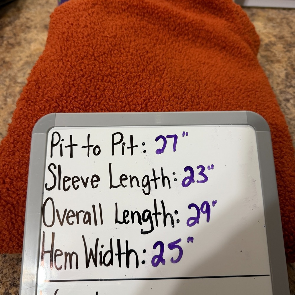 Old Navy Cozy Sherpa Hooded Full Zip Jacket Pockets Mesa Rock Orange Unisex XXL - Picture 8 of 8